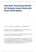 Pols-2301 Final Exam Review Dr. Easterly Lamar University Exam 2024 Update