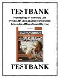 Test Bank for Pharmacology for the Primary Care Provider 4th Edition by Authors Marilyn Edmunds and Maren Mayhew - updated with all chapters