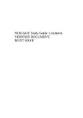 NUR-641E Study Guide 1.midterm. VERIFIED