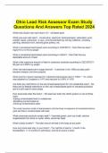 Ohio Lead Risk Assessor Exam Study Questions And Answers Top Rated 2024