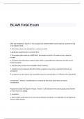 BLAW Final Exam Questions and Correct Answers