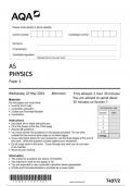 AQA AS Level Physics paper 2 June 2024 QUESTION PAPER