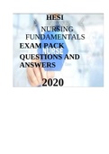 HESI FUNDAMENTALS EXAM PACK-2020