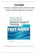 Test Bank for Brunner & Suddarth's Textbook of Medical-Surgical Nursing, 15th Edition by Hinkle, ISBN: 9781975161033 , All 68 Chapters Covered, Verified Latest Edition