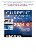 TEST BANK FOR CURRENT MEDICAL DIAGNOSIS AND TREATMENT 2024 63RD EDITION BY MAXINE PAPADAKIS 