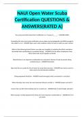 NAUI Open Water Scuba Certification QUESTIONS & ANSWERS(RATED A)