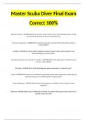 Master Scuba Diver Final Exam Correct 100%