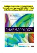 TEST BANK For Pharmacology A Patient-Centered Nursing Process Approach, 11th Edition by Linda E. McCuistion | Verified Chapter's 1 - 58 | Complete Guide.