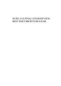 NURS 211LFINAL EXAM REVIEW.