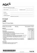 AQA A LEVEL LAW PAPER 3B QUESTION PAPER &FINAL MARK SCHEME 2024-7162/3