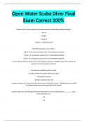 Open Water Scuba Diver Final Exam Correct 100%