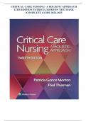 CRITICAL CARE NURSING- A HOLISTIC APPROACH 12TH EDITION PATRICIA MORTON TEST BANK /COMPLETE GUIDE 2024-2025