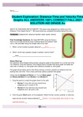 Student Exploration: Distance-Time and Velocity-Time Graphs ALL ANSWERS 100% CORRECT FALL-2021 SOLUTION AID GRADE A+