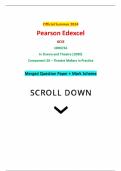 Official Summer 2024 Pearson Edexcel GCSE 1DR0/3A In Drama and Theatre (1DR0) Component 3A – Theatre Makers in Practice Merged Question Paper + Mark Scheme