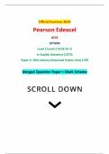 Official Summer 2024 Pearson Edexcel GCSE 1ET0/02 Level 1/Level 2 GCSE (9‒1) In English Literature (1ET0) Paper 2: 19th-century Novel and Poetry since 1789 Merged Question Paper + Mark Scheme