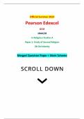 Official Summer 2024 Pearson Edexcel GCSE 1RA0/2B In Religious Studies A Paper 2: Study of Second Religion 2B Christianity Merged Question Paper + Mark Scheme