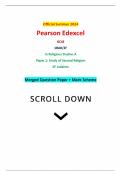 Official Summer 2024 Pearson Edexcel GCSE 1RA0/2F In Religious Studies A Paper 2: Study of Second Religion 2F Judaism Merged Question Paper + Mark Scheme