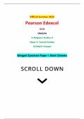 Official Summer 2024 Pearson Edexcel GCSE 1RA0/4A In Religious Studies A Paper 4: Textual Studies 4A Mark’s Gospel Merged Question Paper + Mark Scheme