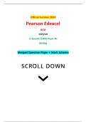 Official Summer 2024 Pearson Edexcel GCSE 1SP0/4H In Spanish (1SP0) Paper 4H Writing Merged Question Paper + Mark Scheme