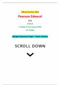 Official Summer 2024 Pearson Edexcel GCSE 1DT0/1E In Design & Technology (1DT0) 1E: Textiles Merged Question Paper + Mark Scheme