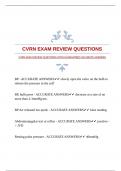 CVRN BUNDLED EXAMS WITH GUARANTEED ACCURATE ANSWERS |VERIFIED