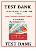 Test Bank For Journey Across The Life Span: Human Development and Health Promotion, 6th Edition By Elaine U Polan, Daphne R Taylor| 9780803694637| All Chapters 1-14|LATEST