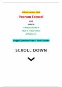 Official Summer 2024 Pearson Edexcel GCSE 1RA0/4B In Religious Studies B Paper 4: Textual Studies 4B The Qur’an Merged Question Paper + Mark Scheme