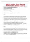 NBCOT Practice Exam / Revised Questions and Answers / Sure A+