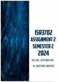 ISR3702 Assignment 2 Semester 2 2024 | Due September 2024