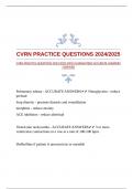 CVRN PRACTICE QUESTIONS 2024/2025 WITH GUARANTEED ACCURATE ANSWERS |VERIFIED