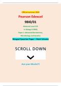 Official summer 2024 Pearson Edexcel 9BI0/01 Advanced Level GCE In Biology B (9BI0) Paper 1: Advanced Biochemistry, Microbiology and Genetics Merged Question Paper + Mark Scheme