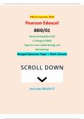 Official summer 2024 Pearson Edexcel 8BI0/01 Advanced Subsidiary GCE In Biology B (8BI0) Paper 01: Core Cellular Biology and Microbiology Merged Question Paper + Mark Scheme