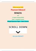 Official summer 2024 Pearson Edexcel 9EN0/01 GCE In English Language (9EN0) Paper 1: Language Variation Merged Question Paper + Mark Scheme