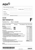 2024 AQA GCSE MATHEMATICS FOUNDATION PAPER 3 CALCULATOR