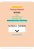 Official summer 2024 Pearson Edexcel 9ET0/01 Level 3 GCE In English Literature (9ET0) Paper 1: Drama Merged Question Paper + Mark Scheme