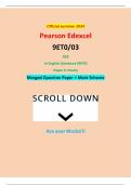 Official summer 2024 Pearson Edexcel 9ET0/03 GCE In English Literature (9ET0) Paper 3: Poetry Merged Question Paper + Mark Scheme