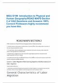 WGU D199  Introduction to Physical and Human Geography/ROAD MAPS Section 2 of 3/All Questions and Answers 100% Correct/ Professors highly recommend you have this.