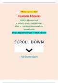 Official summer 2024 Pearson Edexcel 9BN0/01 Advanced Level In Biology A Salters – Nuffield (9BN0) Paper 01: The Natural Environment and Species Survive Merged Question Paper + Mark Scheme