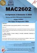 MAC2602 Assignment 3 (COMPLETE ANSWERS) Semester 2 2024 - DUE 16 September 2024