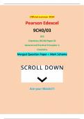 Official summer 2024 Pearson Edexcel 9CH0/03 GCE Chemistry (9CH0) Paper 03 General and Practical Principles in Chemistry Merged Question Paper + Mark Scheme