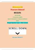 Official summer 2024 Pearson Edexcel 8EC0/01 GCE AS Level In Economics A (8EC0) Paper 01 Introduction to Markets and Market Failure Merged Question Paper + Mark Scheme