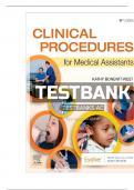 Test Bank for Clinical Procedures for Medical Assistants, 11th Edition by Bonewit-West, Complete Chapters 1 - 23, Updated Newest Version