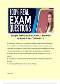 Sample Test Questions ANCC – PMHNP/ Quizzes & Ans/ 2024-2025.