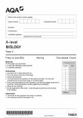 2024 AQA A-LEVEL BIOLOGY PAPER 2 INCLUDING MARK SCHEME