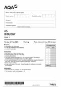 2024 AQA AS-LEVEL BIOLOGY PAPER 1 & PAPER 2 INCLUDING BOTH MARK SCHEMES