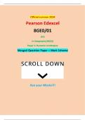 Official summer 2024 Pearson Edexcel 8GE0/01 GCE In Geography (8GE0) Paper 1: Dynamic Landscapes Merged Question Paper + Mark Scheme