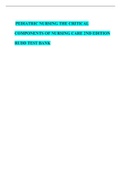 TEST BANK FOR PEDIATRIC NURSING THE CRITICAL COMPONENTS OF NURSING CARE 2ND EDITION RUDD TEST BANK