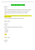 POLI 330N WEEK 1 TO WEEK 7 QUIZZES AND Week 8 Final Exam / POLI330N WEEK 1 TO WEEK 7 QUIZZES AND Week 8 Final Exam (LATEST)-CHAMBERLAIN COLLEGE OF NURSING