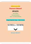 Official summer 2024 Pearson Edexcel 8PL0/01 GCE In Politics Advanced Subsidiary Paper 1: UK Politics (8PL0/01) Merged Question Paper + Mark Scheme