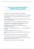 TPC-PLC'S QUESTIONS WITH COMPLETE SOLUTIONS